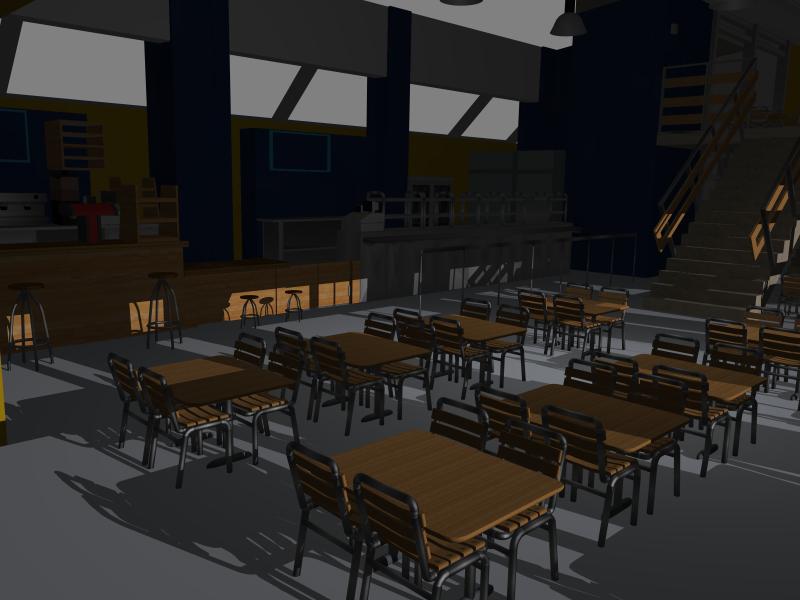 Cafeter&iacute;a Aulario "de noche"