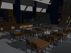 Cafeter&iacute;a Aulario "de noche"